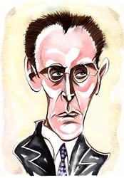 Anton von Webern - farbige Karikatur